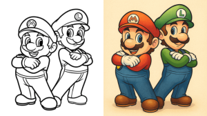 mario and luigi coloring pages