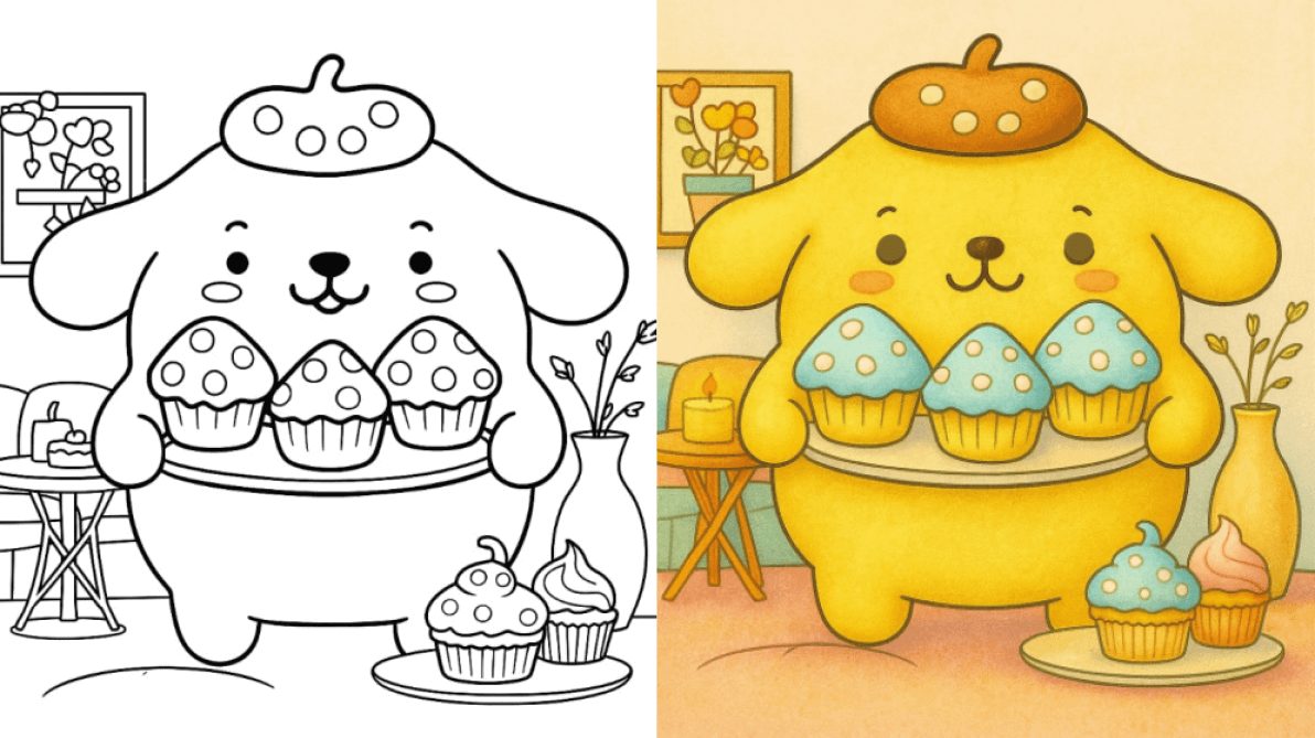 pompompurin coloring pages