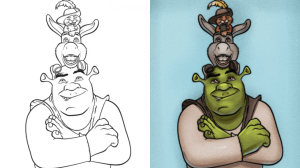 shrek coloring page
