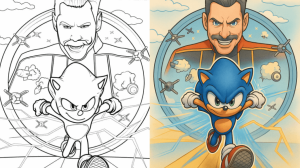 sonic 3 coloring pages