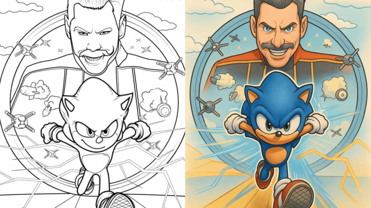 sonic 3 coloring pages