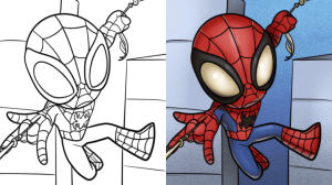 spidey coloring page