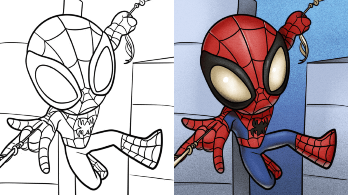 spidey coloring page